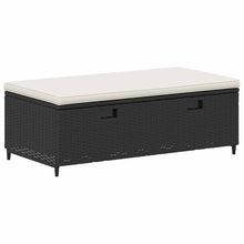 VGLQNRPT 4-Piece Outdoor Sofa Set with Storage, Patio Garden Bench Furniture with Acacia Wood Seat and Steel Frame, Modern Black Garden Seating for Backyard