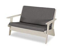 POLYWOOD® Riviera Modern Lounge Loveseat in Sand/Blend Coal