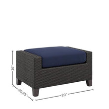 Outdoor Escape Brown Outdoor Ottoman Set of 2, Durable Foot Rest for Patio Seating, Wicker Ottomans for Patio and Garden Relaxation Spaces
