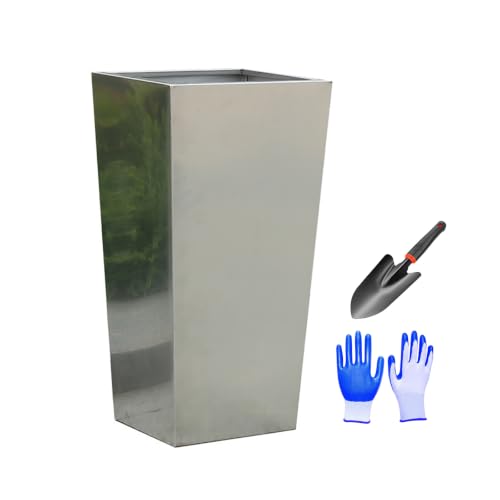 Myyixilau Stainless Steel Planter Box, Modern Square and Rectangular Flower Pot Set for Outdoor Commercial and Landscape Use, Hand Welded Construction, Corrosion Resistant (Taper)