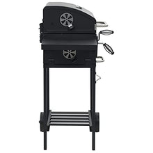Outdoor Charcoal Barbecue Grill with Bottom Shelf and 2 Wheels, Heavy-duty Smoker Grill, Steel BBQ Stand for Picnics Parties Outings 38.2" x 22.4" x 39"