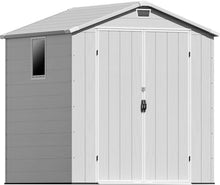 Patiowell 6X6 FT Plastic Outdoor Storage Shed with Floor, Light Grey