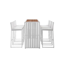 Afuera Living 7-Piece Modern Aluminum Patio Bar Set White