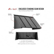 Awntech Houstonian Closed-Sides Aluminum Awning for Window and Door, 56 in. W x 24 in. H x 24 in. D, Pewter