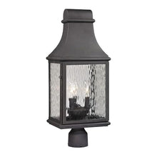 ELK Lighting 47075/3 Forged Jefferson Collection 3 Light Outdoor Post Light, 23 x 9 x 9, Charcoal