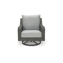 Signature Design by Ashley Elite Park Outdoor Lounge Chair, 360-Degree Swivel, Resin Wicker Over Aluminum Frame, Fade-Resistant Nuvella® Cushions, Gray