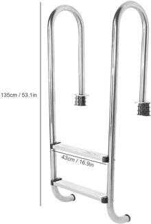 USZWBY Stainless Steel Anti Slip Anti Corrosion Swimming Pool Ladder with Two Step Pedal Swimming Pool Ladder Steps