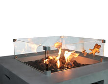 Living Source International Concrete/Glass Propane/Natural Gas Fire Pit Table