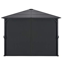 HKTMGDNG 9.8x9.8 ft Aluminum Gazebo with Curtains for Backyard Patio