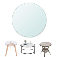 1/4" Inch Thick Tempered Pencil Edge Polish Glass Table Top, Tempered Glass Table Top Round Transparent Table Surface, Polish Arc Edge, Sturdy Replacement Protector Cover, 40 Inch Round Glass Table To