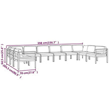 KTHLBRH 10 Piece Patio Lounge Set with Cushions Aluminum Anthracite