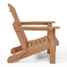 WestinTrends Malibu 4-Piece Set Outdoor Folding Poly Adirondack Chair, Teak