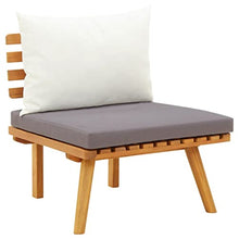 5 Piece Outdoor Patio Furniture Set with Thick Cushions, Solid Acacia Wood Garden Lounge Set for Backyard, Poolside, Includes Sofa, Bench & Table, Weather-Resistant
