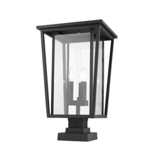 Z-Lite 3 Light Outdoor Pier Mounted Fixture 571PHXLS-SQPM-BK