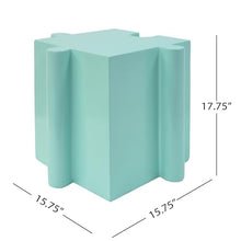 Christopher Knight Home Daton 3 Piece Interlocking Outdoor Side Table Set, Modular Lightweight Concrete Coffee Table, Convertible MGO End Table for Indoor&Outdoor, Creative Set Up, Mint Green