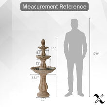 XBrand 51" 3-Tier Outdoor Water Fountain with Pump, Weather-Resistant Resin Freestanding Water Feature for Garden & Patio, Beige