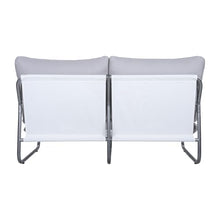 Christopher Knight Home Outdoor Patio 2-Seater Aluminum Loveseat with Water-Resistant Cushions, Modern Metal Frame Sofa with Thick Removable Cushions for Balcony, Backyard, Garden and Deck, Light Gray