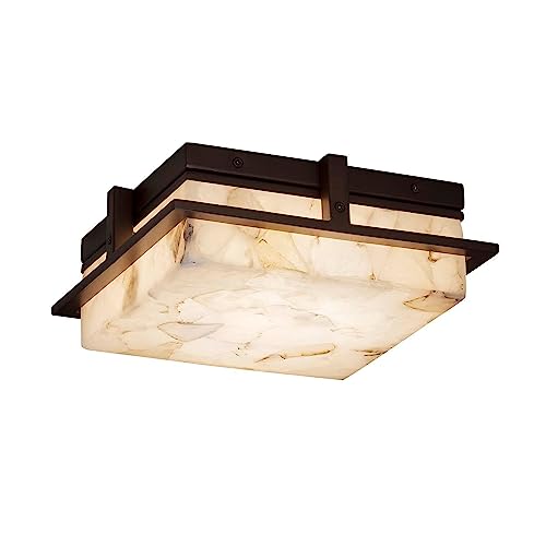 Justice Design Group Lighting ALR-7560W-DBRZ Avalon Flush-Mount, 10"L x 10"W x 3.5"H, Dark Bronze