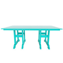 WO Outdoor Adirondack Dining Chair Table 7 PCS Set Retro Aesthetic Furniture for Outside Restaurant Dining, Home, Balcony, Terrace, Lawn, Pool, Deck, Garden (Turquoise)