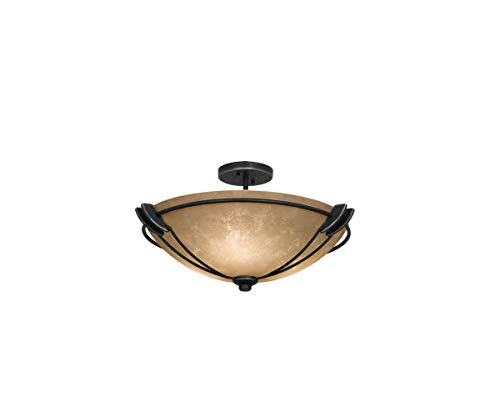 Kalco Lighting Kalco 4848TO/ART Three Light Semi Flush Mount from Grande Collection, Multicolor