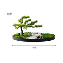 HCZKIUJ Bonsai Light Luxury Floral Hotel Table Simulation Tree Ornaments Round Table Center Turn Decorative Chinese Greenery Ornaments Plant