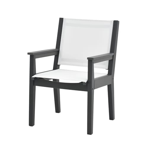 OTSUN Outdoor Patio Chair, HDPE Frame Weather-Ready Sling Lawn Chair with Breathable Fabric Versatile for Relaxation Backyard Deck & Garden