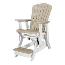 American Furniture Classics OS Home and Office Model 516WWWT Fan Back Balcony Glider in Weatherwood with a White Base