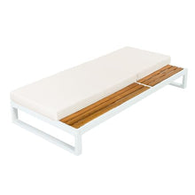 4 PCS Outdoor Acacia Wood Chaise Lounge with Cushions for Poolside, Lawn