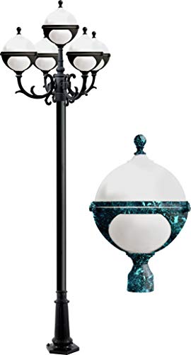 DABMAR LIGHTING GM9705-VG Natalie Post Five Light Fixture 120 Volts, Verde Green