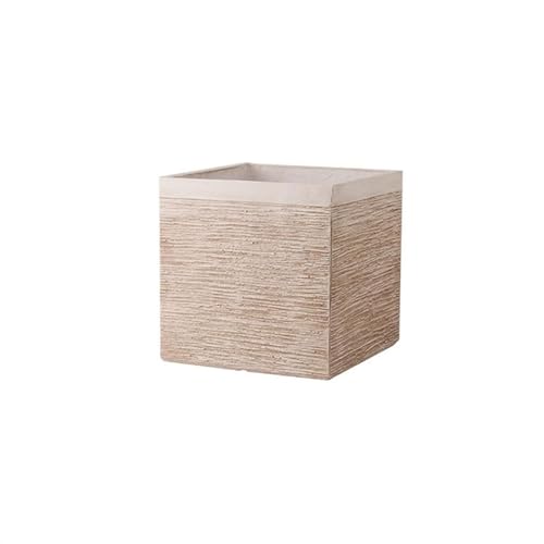 Xilin-872 Flower Pot Simple Cement Flower Pots Large Square Wood Tree Outdoor Garden Household Flower Pots Garden Pots(Large)