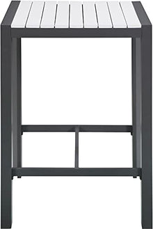 Meridian Furniture 381-T Nizuc Collection Modern | Contemporary Outdoor Patio Bar Table with Durable Aluminum Frame