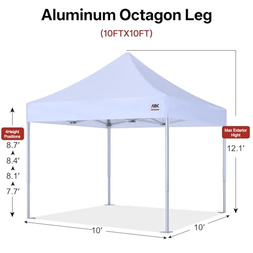 ABCCANOPY Aluminum Octagon Tent 10x10 Commercial 600D Canopy White
