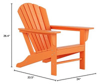 Afuera Living Portside Classic Outdoor Adirondack Chair Set of 4 Orange