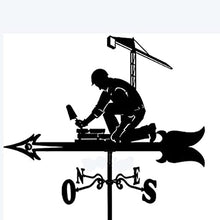 Architectural Style Wrought Iron Roof Weather Vane Garden Decoration Weathervane Wind Direction Indicator Kit Outdoor Yard Lawn Metal Bracket Wind Vane (Style 3) (Style 2)