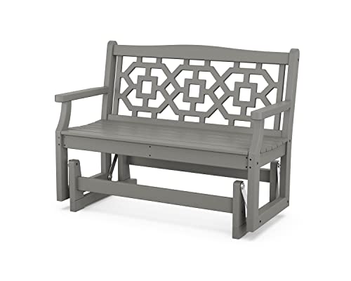 Martha Stewart by POLYWOOD® Chinoiserie 48" Glider in Slate Grey