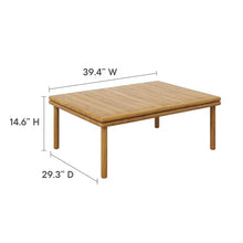 Modway Wren Teak Wood Outdoor Patio 4 Piece Furniture Set in Natural Flint Gray