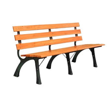 GRFIT Outdoor Bench Outdoor Bench for Park, Cast Aluminium Structure, Wooden Seat, for Balcony, Terrace, Leisure Chair Garden Bench (Small)