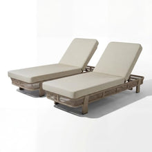 Outdoor Chaise Lounge Set of 2, Patio Outside Reclining Chairs for Poolside