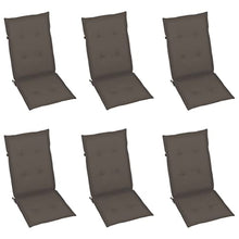 KUTYWEXFM 6 Pcs Folding Patio Chairs with Cushions Solid Acacia Wood