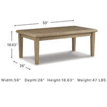 Signature Design by Ashley Wood Outdoor Coffee Table, Grayish Brown