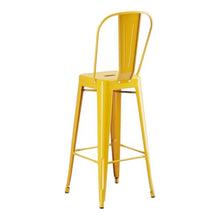 Getzi 23.5" x 23.5" Bar Height Outdoor Table Set with 2 Stools, 42" Table Height, Metal Patio Bistro Set, Commercial Outdoor Dining Furniture for Patio, Café, Balcony (Citrine Yellow)