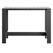 Modway Tahoe 59 Inch Outdoor Patio Bar Height Table in Gray