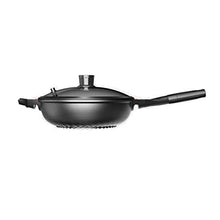 KKIUUUYTGT Die-casting Pot With Fixed Cover | Suitable For All Main Hobs | Natural Non-stick Mixing | Black
