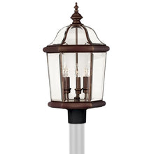 Hinkley Augusta Three Light 23.25" Outdoor Post Mount Lantern – Clear Beveled Glass, Solid Brass, Traditional, Pathway Driveway Landscape, Pier Mount Compatible, Post Sold Separately – Copper Bronze