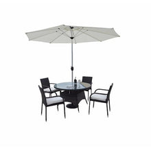 Dulles Glass 60" Round Patio Table Replacement Glass Top with Umbrella Hole, 1/4" Thick Clear Tempered Glass, Flat Polished Edge for Outdoor Dining Tables