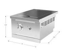 NewAge Products 12,000 BTU Natural Gas Side Burner, 304 Stainless Steel, Single Burner, Built-In Outdoor Kitchen, Pulse Ignition