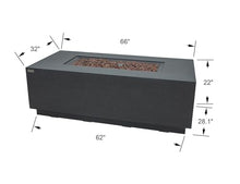 Elementi Andes Propane Gas Fire Pit Table Bundle - Cast Concrete with Concealed Pullout Tank Storage Drawer | Electronic Ignition | Canvas Cover, Lava Rock Included | Dark Gray