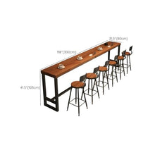 TXGJWRA Brown Solid Wood Rectangular Table with Metal Frame 290Cm X 78Cm X 104Cm Perfect for Balcony Tea Shop Café No Chairs Included Durable & Stylish Design,Brown-118