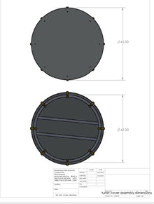 45” Turret Hole Slantback Cover Fits Military HUM-V Vehicles, Reinforced Steel