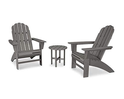 POLYWOOD Vineyard 3-Piece Curveback Adirondack Chair Set